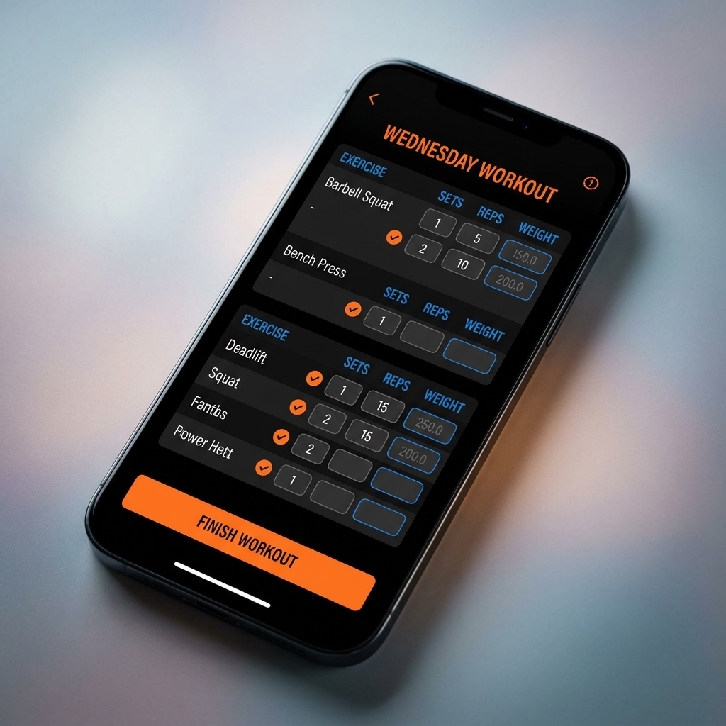 Fit7X workout tracking screen
